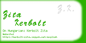 zita kerbolt business card